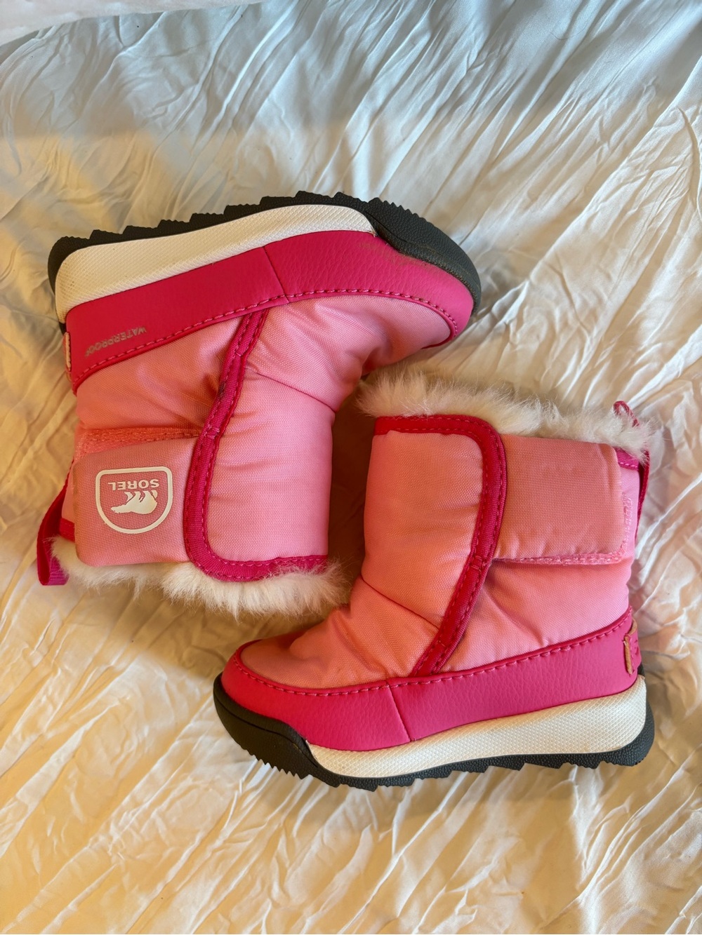 Sorel Kids' Pink Winter Boots with Faux Fur Cuff